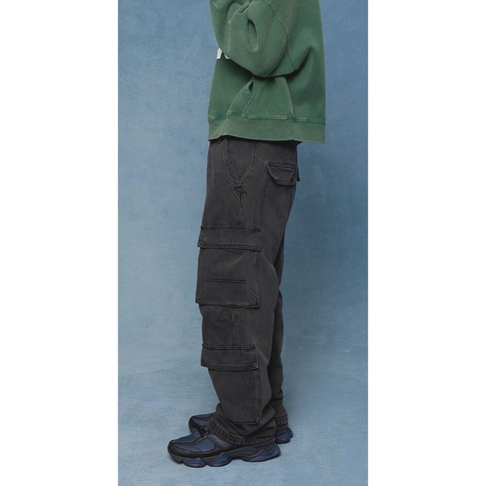 Pacsun mens cargo wide leg 'Baggy' NWOT black jeans sz 29/30 skate grundge